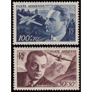 France Francia A  21/22 1947 Sorteo Mutua francesa Retratos, aviones MNH