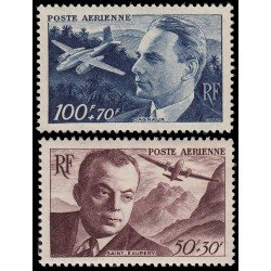 France Francia A 21/22 1947 Sorteo Mutua francesa Retratos, aviones MNH France Francia A 21/22 1947 Sorteo Mutua francesa Retratos, aviones MNH