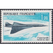 France Francia  A  43  1969 1er vuelo del avión supersónico Concorde MNH