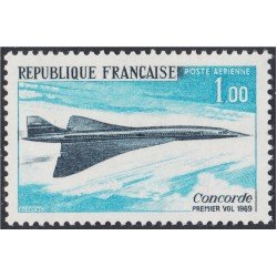 France Francia A 43 1969 1er vuelo del avión supersónico Concorde MNH France Francia A 43 1969 1er vuelo del avión supersónico Concorde MNH