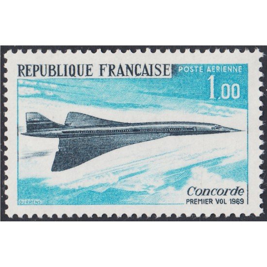France Francia  A  43  1969 1er vuelo del avión supersónico Concorde MNH
