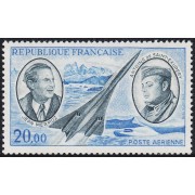 France Francia A  44 1970 Mermoz  y Saint-Exupéry (1900-1944) Pioneros del correo aéreo Retratos avión MNH