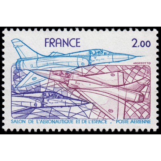 France Francia A 54 1981 34 Salón inter. de la Aeronáutica y del Espacio Avión Mirage 2000 MNH