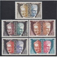 France Francia Servicios 22/26 1960-65 UNESCO en París Cabeza de Budha y Hermes de Praxiteles MNH