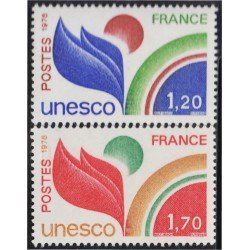 France Francia Servicios 56/57 1978 UNESCO Símbolo MNH France Francia Servicios 56/57 1978 UNESCO Símbolo MNH