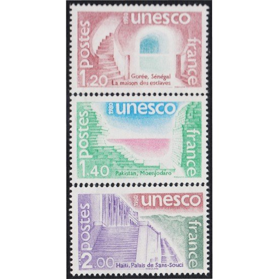 France Francia Servicios 60/62 1980 UNESCO Patrimonio Universal MNH