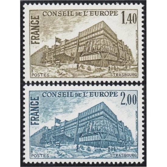 France Francia Servicios 63/64 1980 Consejo de Europa Edificio del Consejo en Estrasburgo MNH