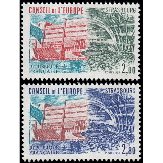 France Francia Servicios 77/78 1983 Consejo de Europa Entrada al hemisciclo Palacio de Europa Lujo