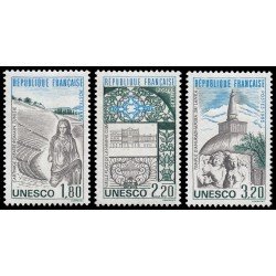 France Francia Servicios 88/90 1985 UNESCO Patrimonio Universal MNH France Francia Servicios 88/90 1985 UNESCO Patrimonio Universal MNH
