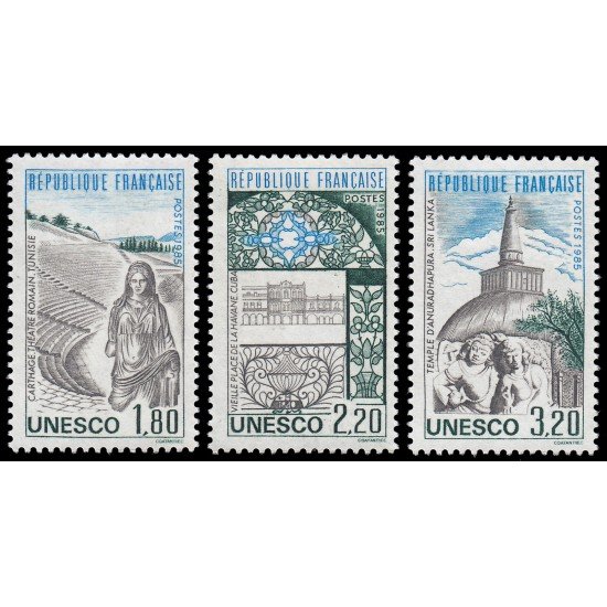 France Francia Servicios 88/90 1985 UNESCO Patrimonio Universal MNH