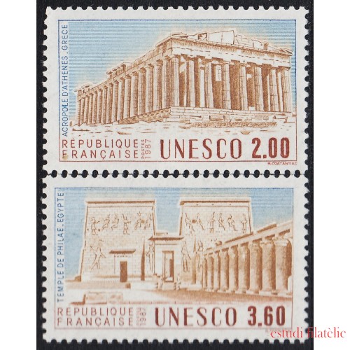 France Francia Servicios 98/99 1987 UNESCO Patrimonio Universal Acropolis de Atenas Templo de Philac MNH