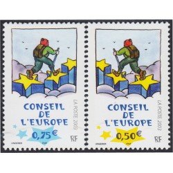 France Francia Servicios 126/27 2003 Consejo de Europa El caminante sobre las estrellas T. Ungerer MNH France Francia Servicios 126/27 2003 Consejo de Europa El caminante sobre las estrellas T. Ungerer MNH