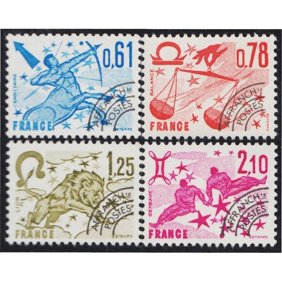 France Francia Preobliterados P- 154/57 1978 Signos del zodiaco MNH