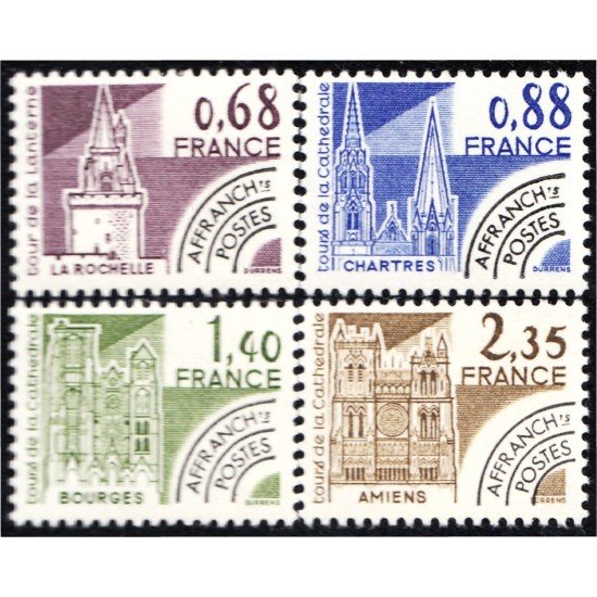 France Francia Preobliterados P 162/65 1979 Monumentos históricos MNH