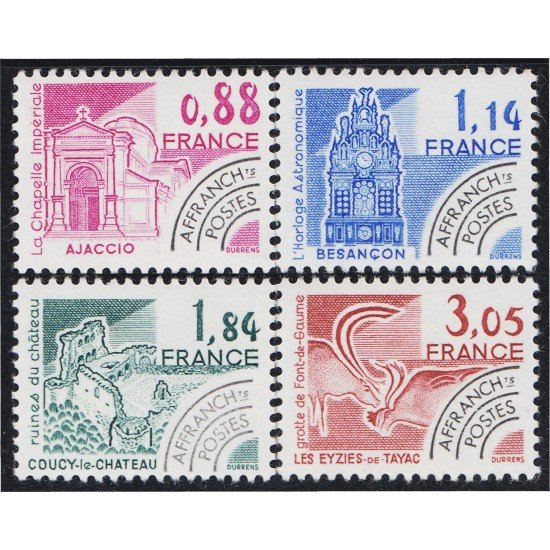 France Francia Preobliterados P-  170/73 1981 Monumentos históricos MNH
