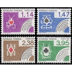 France Francia Preobliterados P- 182/85 1984 Naipes MNH France Francia Preobliterados P- 182/85 1984 Naipes MNH