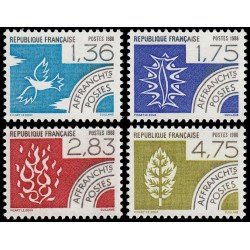 France Francia Preobliterados P- 198/01 1988 Los cuatro elementos MNH France Francia Preobliterados P- 198/01 1988 Los cuatro elementos MNH