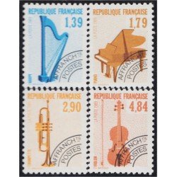 France Francia Preobliterados P- 202/05 1989 Instrumentos musicales MNH France Francia Preobliterados P- 202/05 1989 Instrumentos musicales MNH