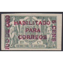 Río de Oro 40C 1908 Nº Control al dorso MH Río de Oro 40C 1908 Nº Control al dorso MH