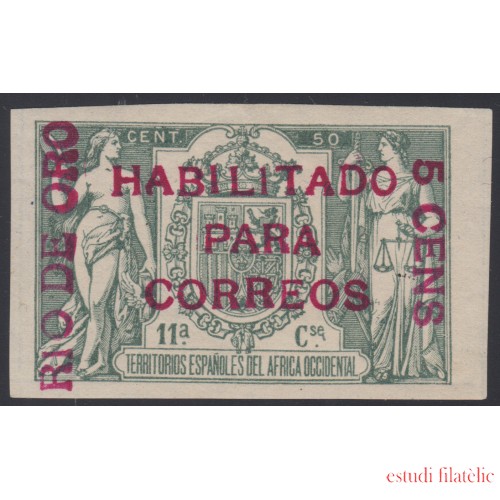 Río de Oro 40C 1908 Nº Control al dorso MH 
