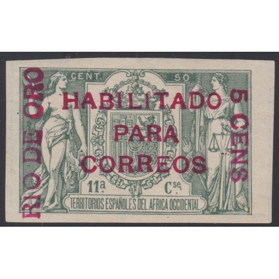 Río de Oro 40C 1908 Nº Control al dorso MH Río de Oro 40C 1908 Nº Control al dorso MH