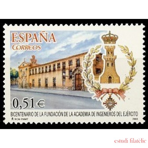 España Spain 4019 2003 Bicenteanrio de la Academia de Ingenieros del Ejército MNH