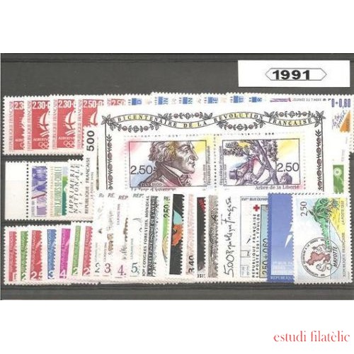 Francia France 1991 Año Completo MNH