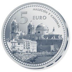 España Spain 2010 5 euros Capitales de provincia Cádiz Plata Ag España Spain 2010 5 euros Capitales de provincia Cádiz Plata Ag