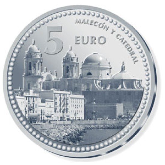 España Spain 2010 5 euros Capitales de provincia Cádiz Plata Ag España Spain 2010 5 euros Capitales de provincia Cádiz Plata Ag