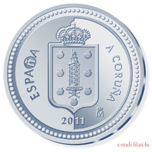 España Spain monedas Euros conmemorativos 2011 Capitales de provincia La Coruña 5 euros Plata