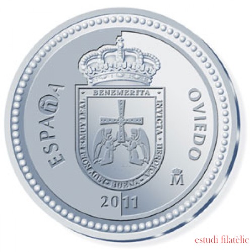 España Spain monedas Euros conmemorativos 2011 Capitales de provincia Oviedo 5 euros Plata