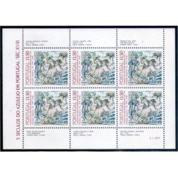 Portugal 1571a 1983 5 Siglos de Azulejos, caballo jinete Mini hojita de 6 sellos nº 1571 Lujo Portugal 1571a 1983 5 Siglos de Azulejos, caballo jinete Mini hojita de 6 sellos nº 1571 Lujo