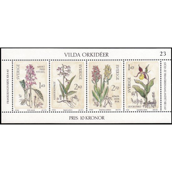 Suecia Sweden HB 10 1982 Orquídeas salvajes MNH