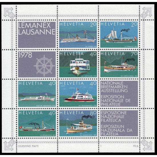 Suiza Switzerland  HB 23 1978 Exposición Filatélica Nacional Lemanex 78 MNH