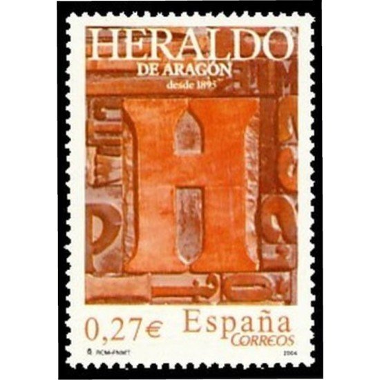 España Spain 4115 2004 Diarios centenarios CIX Aniversario del Heraldo de Aragón 1895 MNH España Spain 4115 2004 Diarios centenarios CIX Aniversario del Heraldo de Aragón 1895 MNH