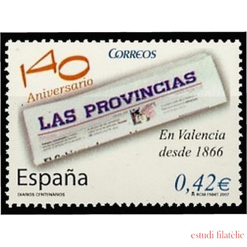 España Spain 4309 2007 Diarios Centenarios Las Provincias MNH