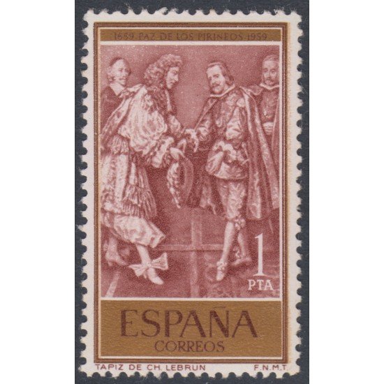 España Spain 1249 1959 III centenario del Tratado de Paz de los Pirineos MNH España Spain 1249 1959 III centenario del Tratado de Paz de los Pirineos MNH