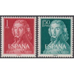 España Spain 1328/29  1961 2º Centenario del nacimiento Leandro Fernández de Moratín MNH