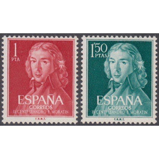 España Spain 1328/29 1961 2º Centenario del nacimiento Leandro Fernández de Moratín MNH España Spain 1328/29 1961 2º Centenario del nacimiento Leandro Fernández de Moratín MNH