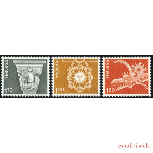 FAU/S Suiza Switzerland  918/20 1973  Serie Arquitectura y trabajo artesanal MNH