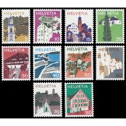 Suiza Switzrland 933/42 1973 Serie paisajes MNH Suiza Switzrland 933/42 1973 Serie paisajes MNH