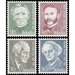 Suiza Switzerland 1067/70 1978 Retratos de personajes célebres MNH Suiza Switzerland 1067/70 1978 Retratos de personajes célebres MNH