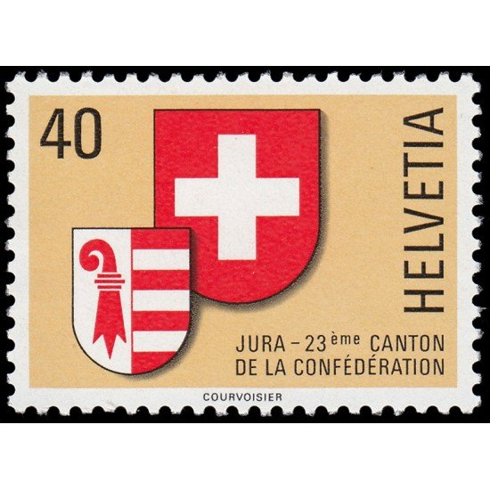 Suiza Switzerland 1071 1978 Jura Ecusson del 23º Canton de la Confederación Escudo MNH
