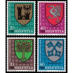 Suiza Switzerland 1072/75 1978 Por la juventud Escudos comunales MNH Suiza Switzerland 1072/75 1978 Por la juventud Escudos comunales MNH