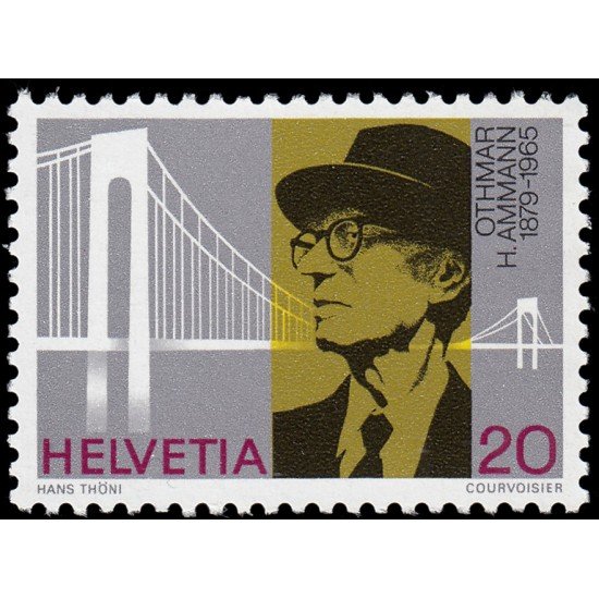 Suiza Switzerland 1076  1979 100 Aniv. de O.H. Ammann, constructor de puentes MNH