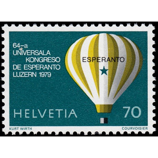 TRA2/S Suiza Switzerland 1078 1979 Congreso mundial de esperanto Lucerne Globo MNH