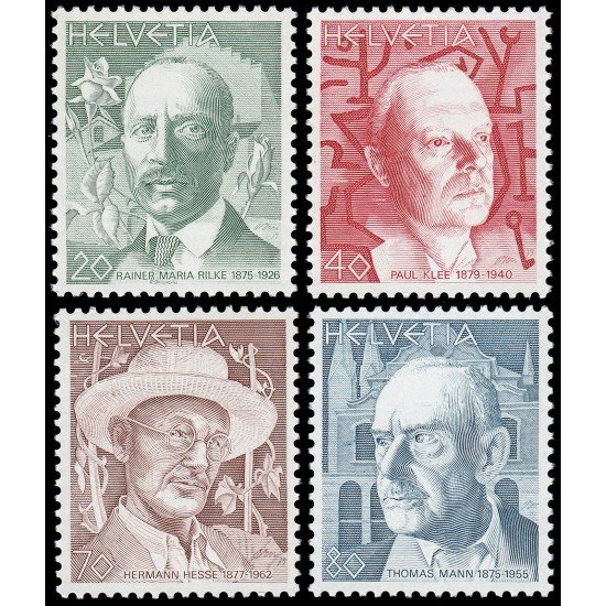Suiza 1080/83 1979 Pintores y escritores célebres MNH