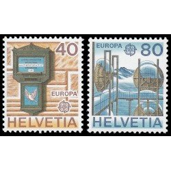 Suiza Switzerland 1084/85 1979 Europa Historia postal Buzón, estación de transmisión MNH Suiza Switzerland 1084/85 1979 Europa Historia postal Buzón, estación de transmisión MNH