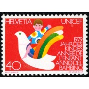 FAU1/S Suiza Switzerland  Nº 1093  1979  Año inter. del niño Paloma y niño Lujo