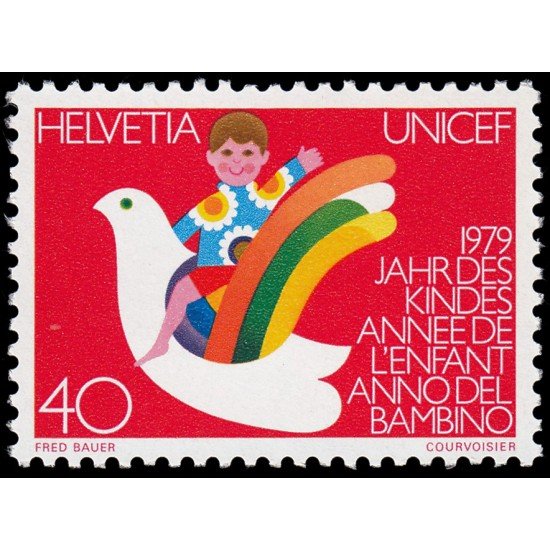 FAU1/S Suiza Switzerland 1093 1979  Año internacional del niño Paloma y niño MNH